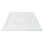 Ceiling Tiles 12 Pack 24 x 24 in PVC Drop Ceiling Tiles White Geometric Design Easy Installation Glue Up Plastic Ceiling Covering for Home Office Decoration