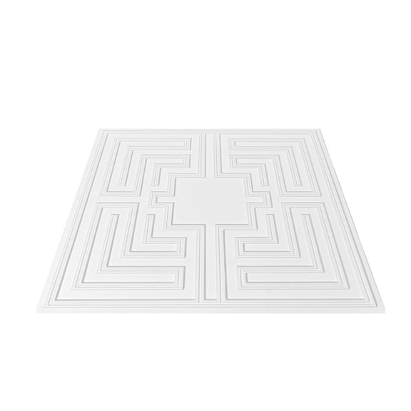 Ceiling Tiles 24x24, 12-Pack PVC White Echo Pattern - Easy Install Waterproof Ceiling Tiles for Home & Office