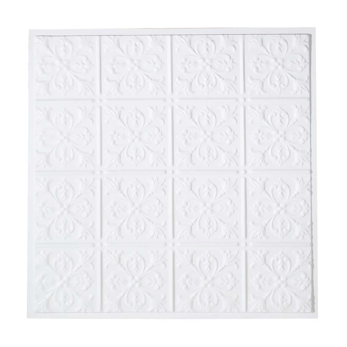 White Polymer Decorative Ceiling Tiles 23 3/4" Square