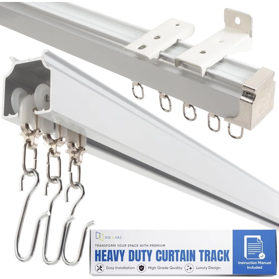 Ceiling and Wall Mount Curtain Track Set 3 ft to 16.4 ft White
