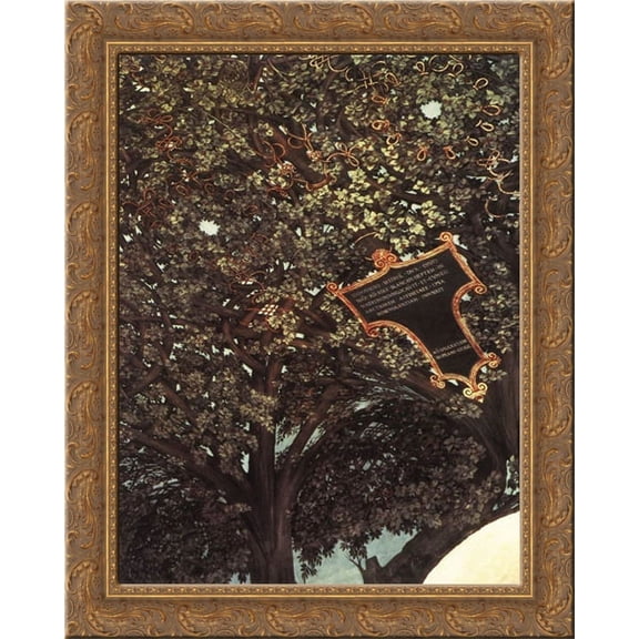 Ceiling decoration 20x24 Gold Ornate Wood Framed Canvas Art by Da Vinci, Leonardo