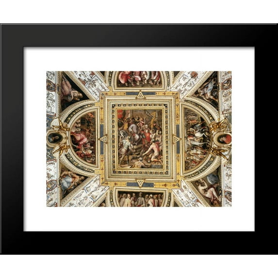 Ceiling decoration Palazzo Vecchio, Florence 20x24 Framed Art Print by Giorgio Vasari