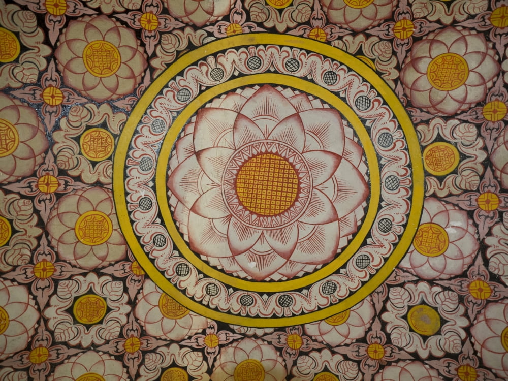 Ceiling decoration in the entrance to the Sri Dalada Maligawa (Temple of the Sacred Tooth Relic) Kandy Central Province Sri Lanka Canvas Art - Panoramic Images (12 x 16)