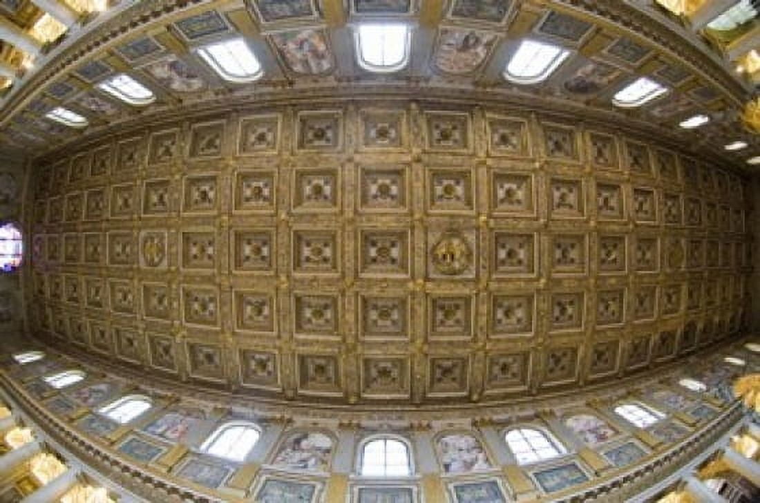 Ceiling details of a church St Peters Basilica St Peter Chains Rome Lazio Italy Canvas Art - Panoramic Images (36 x 24)