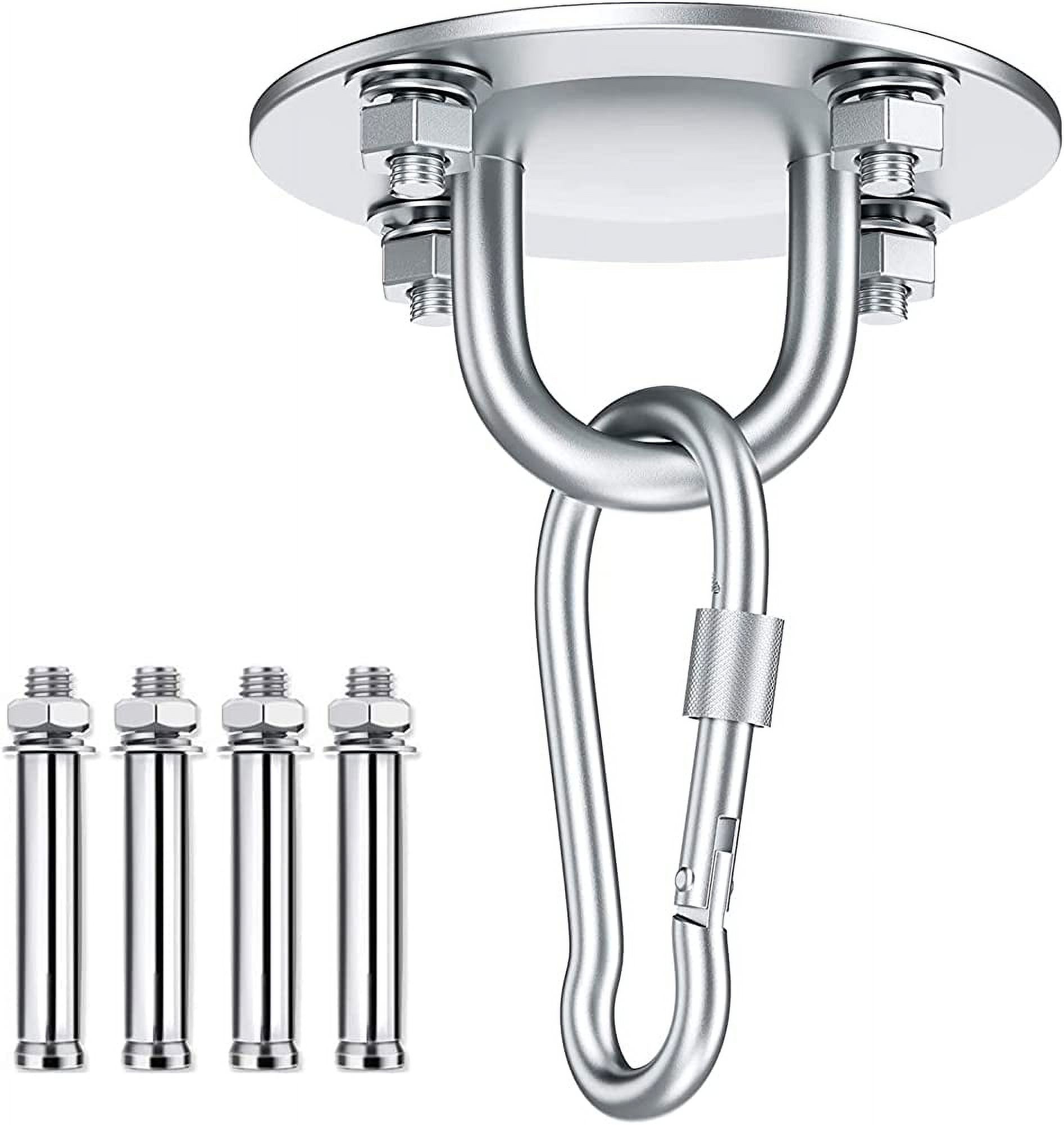 Wvkzuc 2-Pack Heavy Duty 304 Stainless Steel Wall Mount Hooks - Swivel Eye Plates For Hammocks, Gym Gear & More