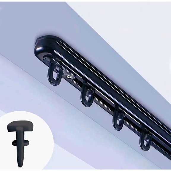 Ceiling mounting Telescopic Curtain Track (Black -L 33.4" -59")