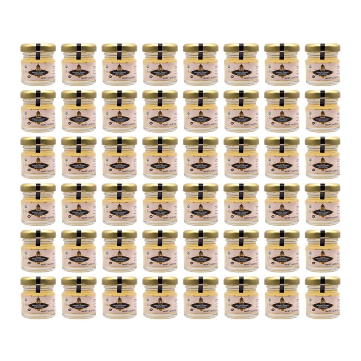 Ceimayá | Pack of 48 mini honey jars | Desert Honey, Mesquite creamy and pure raw honey, 100% Organic & Kosher | 1 oz each
