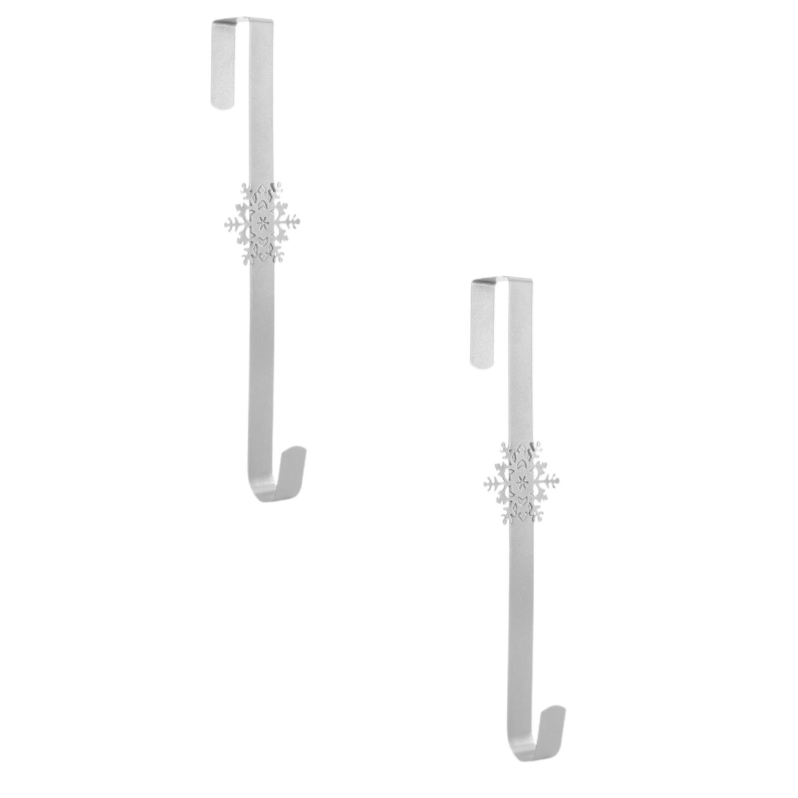 8 Pack Gold Christmas Wreath Hangers Over The Door - 14 Inch Z-Shaped Metal Hooks For Wreaths, Hats & Towels