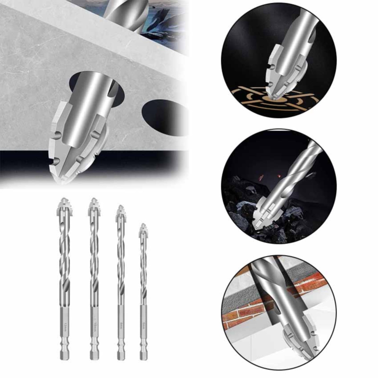 New Four-Blade Serrated Eccentric Bit Dry Drill All-Ceramic Tile