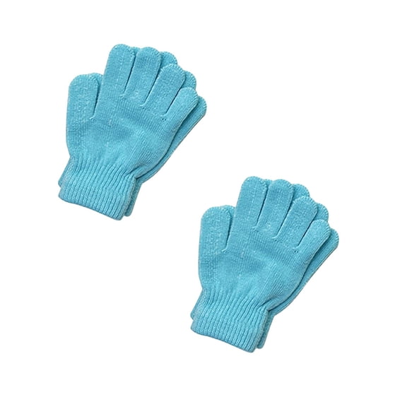 Ceimmol Stretchy Mittens Sports Knitted Gloves Unisex Magic Gloves Winter Full Finger Elastic Warm Mittens for Women Men 2PC