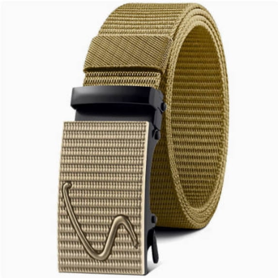 Ceisia Auto Buckle Woven Canvas Belt Adjustable Outdoor Casual Waist Strap In Multiple Colors Khaki L Gift