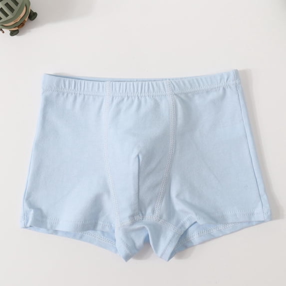 Ceisia Boys' Cotton Solid Color Boxer Briefs, Comfortable Breathable Underwear for Kids Blue 5-6 Years Gifts