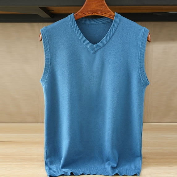 Ceisia Breathable Anti-Pilling Men's Slim Fit V-Neck Solid Color Knit Vest Gift