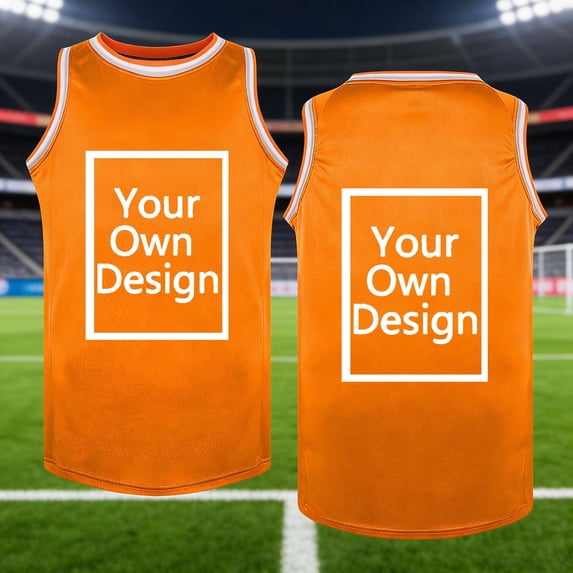 Ceisia Customizable Basketball Jersey Tank Top with Trim Multi-Color Pack Orange 3-4Years Gifts for Father
