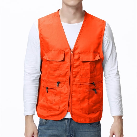 Ceisia Durable Multi-Pocket Men's Loose Fit V-Neck Utility Vest for Outdoor & Work Gift
