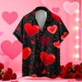 thumbnail image 1 of Unisex Relaxed Short-Sleeve Heart Print Couple Shirt Valentine's Day Gift Turn-Down Collar Summer Casual Multi-Color, 1 of 5