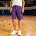 thumbnail image 1 of Ceisia Kids 3-15Y Boys High Waist Casual Athletic Shorts With Pockets Versatile Outdoor Running Fitness 5 Inch Shorts Purple 11-12Years Gift, 1 of 6