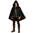 thumbnail image 1 of Ceisia Medieval Hooded Cape Cloak Gold Edge Trim Vintage Robe Halloween Role Play Outfit For Renaissance Party Stage Performance Cosplay Event Gift, 1 of 5