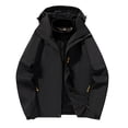 thumbnail image 1 of Ceisia Men 3 In 1 Removable Inner Liner Hooded Waterproof Windproof Outdoor Hiking Jacket Black L Gift, 1 of 1