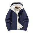 thumbnail image 1 of Ceisia Men 3 In 1 Removable Inner Liner Hooded Waterproof Windproof Outdoor Hiking Jacket Navy XXXL Gift, 1 of 8