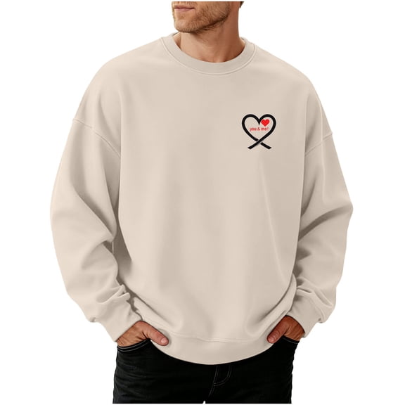 Ceisia Men Casual Fashion Print Round Neck Pullover Long Sleeve Sweatshirt Gift