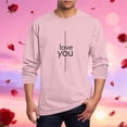 thumbnail image 1 of Ceisia Men Casual Fashion Printing Pullover T-Shirt Long Gift Sleeve Round-Neck Valentine's Day Tops, 1 of 5