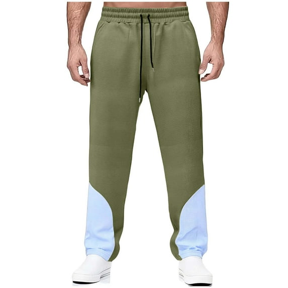 Ceisia Men Casual Sport Solid Color Pants Elastic Waist Drawstring Pocket Gift Trousers