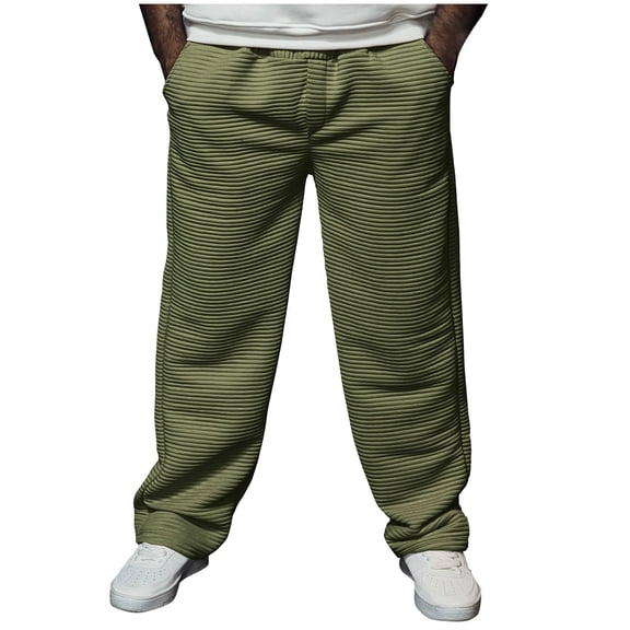 Ceisia Men Casual Sport Solid Color Pants Elastic Waist Drawstring Pocket Gift Trousers