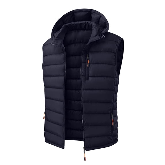 Ceisia Men Detachable Hooded Padded Vest Lightweight Quilted Sleeveless Zip Up Gilet Warm Outerwear For Fall Winter Gift