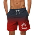 thumbnail image 1 of Ceisia Men Gradient Print Elastic Waist Drawstring Pocket Beach Shorts Ombre Fade Swim Bottoms Red M Gifts for Father, 1 of 3