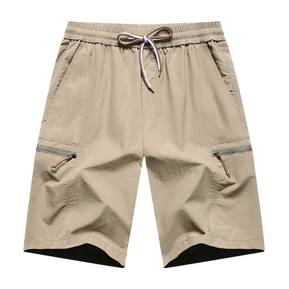 Ceisia Men Lightweight Loose Outdoor Beach Five Length Shorts Casual Breathable Summer Bottoms Khaki XXXXL Gifts for Father