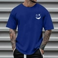 thumbnail image 1 of Ceisia Men Mini OX Evil Face Small Chest Print Crew Neck Short Sleeve Daily T Shirt (Blue XXL) Father's Day Gift, 1 of 4