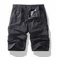 thumbnail image 1 of Ceisia Men Multi Pocket Zip Detail Drawstring Waist Casual Cotton Cargo Shorts Gray XXL Gift, 1 of 7