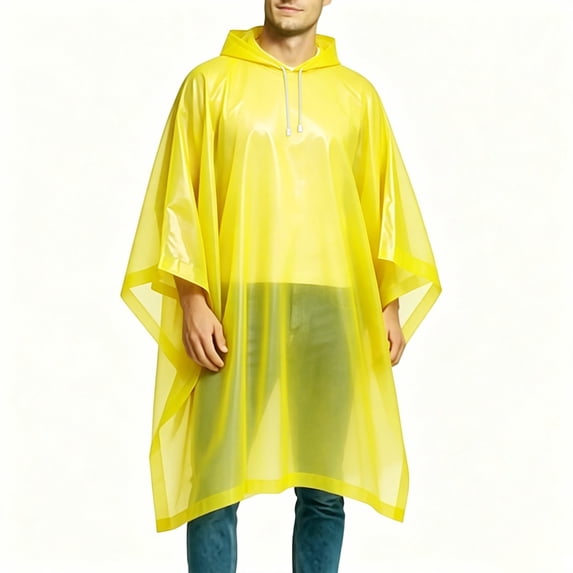 Ceisia Men Portable Hooded Rain Poncho Lightweight Waterproof Reusable Loose Rain Cape Non Disposable Raincoat For Hiking Camping Travel Outdoor Activity Gift