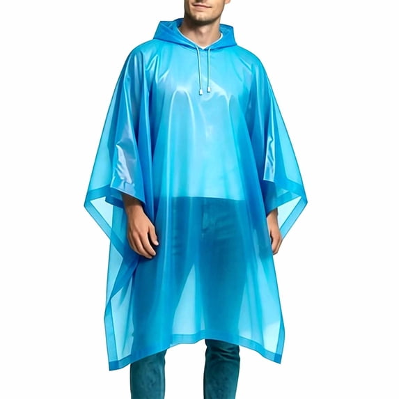 Ceisia Men Portable Hooded Rain Poncho Lightweight Waterproof Reusable Loose Rain Cape Non Disposable Raincoat For Hiking Camping Travel Outdoor Activity Gift