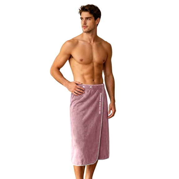 Ceisia Men Quick Absorbent Terry Cloth Snap Adjustable Wrap Bath Towel Wearable Bath Skirt For Shower Spa Gym Swimming Pool Use Gift
