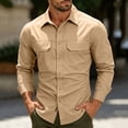 thumbnail image 1 of Ceisia Men Ripstop Long Sleeve Tactical Button Down Shirt Dual Flap Chest Pockets UPF 50 Breathable Outdoor Hiking Military Work Top Khaki XXXXL Gift, 1 of 9