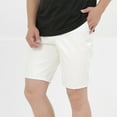 thumbnail image 1 of Ceisia Men Solid Casual Outdoor Sports Multi Color Multi Pocket Leather Trim Shorts Bottoms White M Gifts for Father, 1 of 4