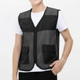 thumbnail image 1 of Ceisia Men Solid-Color Convenient Mesh Outdoor Breathable Zipper Pocket V-Neck Tank Gifts for Father, 1 of 8