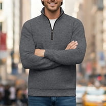 Ceisia Men Solid Color Long Sleeve Zippered Hooded Sporty Casual Daily Gift Outdoor Athletic Top