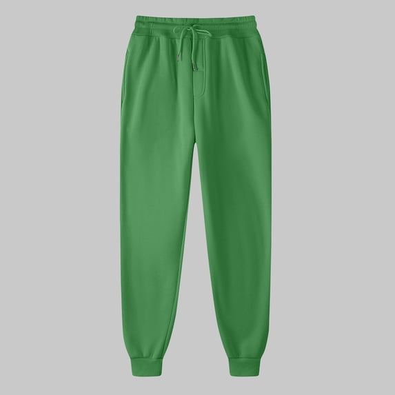 Ceisia Men Solid Drawstring Jogger Pants Elastic Waist Side Pockets Loose Fit Athletic Casual Sweat Trousers (Army Green XL) Father's Day Gift