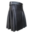 thumbnail image 1 of Ceisia Men Solid PU Leather Pleated Kilt Scottish Festival Casual Mini Skirt With Adjustable Belt Black XXXL Gift, 1 of 6