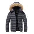 thumbnail image 1 of Ceisia Men Thick Fleece Lined Warm Winter Puffer Coat With Hood Casual Outerwear Gray M Gift, 1 of 4