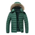 thumbnail image 1 of Ceisia Men Thick Fleece Lined Warm Winter Puffer Coat With Hood Casual Outerwear Green XL Gift, 1 of 4