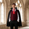 thumbnail image 1 of Ceisia Men Vampire Halloween Cosplay Costume Set Medieval Cape Vest Shirt Tie Outfit For Theme Party Role Play Gift, 1 of 6