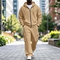 thumbnail image 1 of Ceisia Men's 2 Piece Tracksuit Full Zip Hooded Jacket And Elastic Waist Cargo Pocket Jogger Pants Casual Sweatsuit Set Gift, 1 of 9
