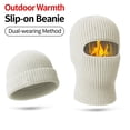 thumbnail image 1 of Ceisia Men's 2-in-1 Winter Knit Balaclava Hat Thermal Fleece Lined Windproof Face Mask Multi Color Beige Free Size Gifts for Father, 1 of 5