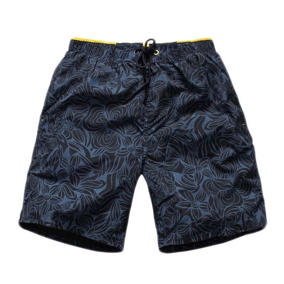 Ceisia Men's 5 Inch Quick Dry Drawstring Printed Breathable Athletic Swim Trunks Beach Shorts Summer Surf Casual Vacation Bottoms Dark Blue L Gifts for Father