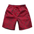 thumbnail image 1 of Ceisia Men's 5 Inch Quick Dry Drawstring Printed Breathable Athletic Swim Trunks Beach Shorts Summer Surf Casual Vacation Bottoms Red M Gifts for Father, 1 of 9