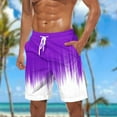 thumbnail image 1 of Ceisia Men's Allover Tropical Print Beach Shorts Elastic Waist Drawstring Side Pockets Quick Dry Summer Swim Trunks Bottoms Purple XL Gifts for Father, 1 of 5